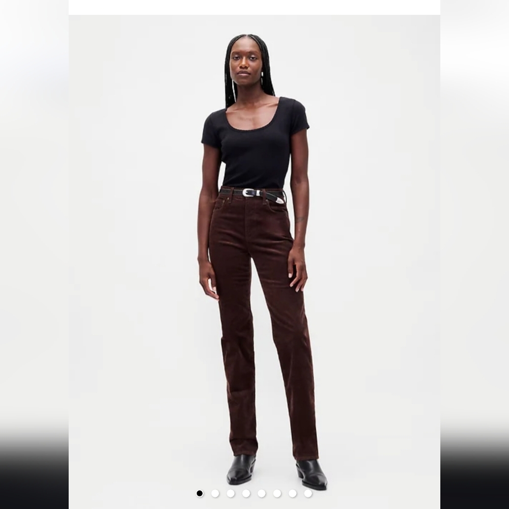 NWT GAP Vintage Slim High Rise Corduroy WINE/ Maroon Size 27